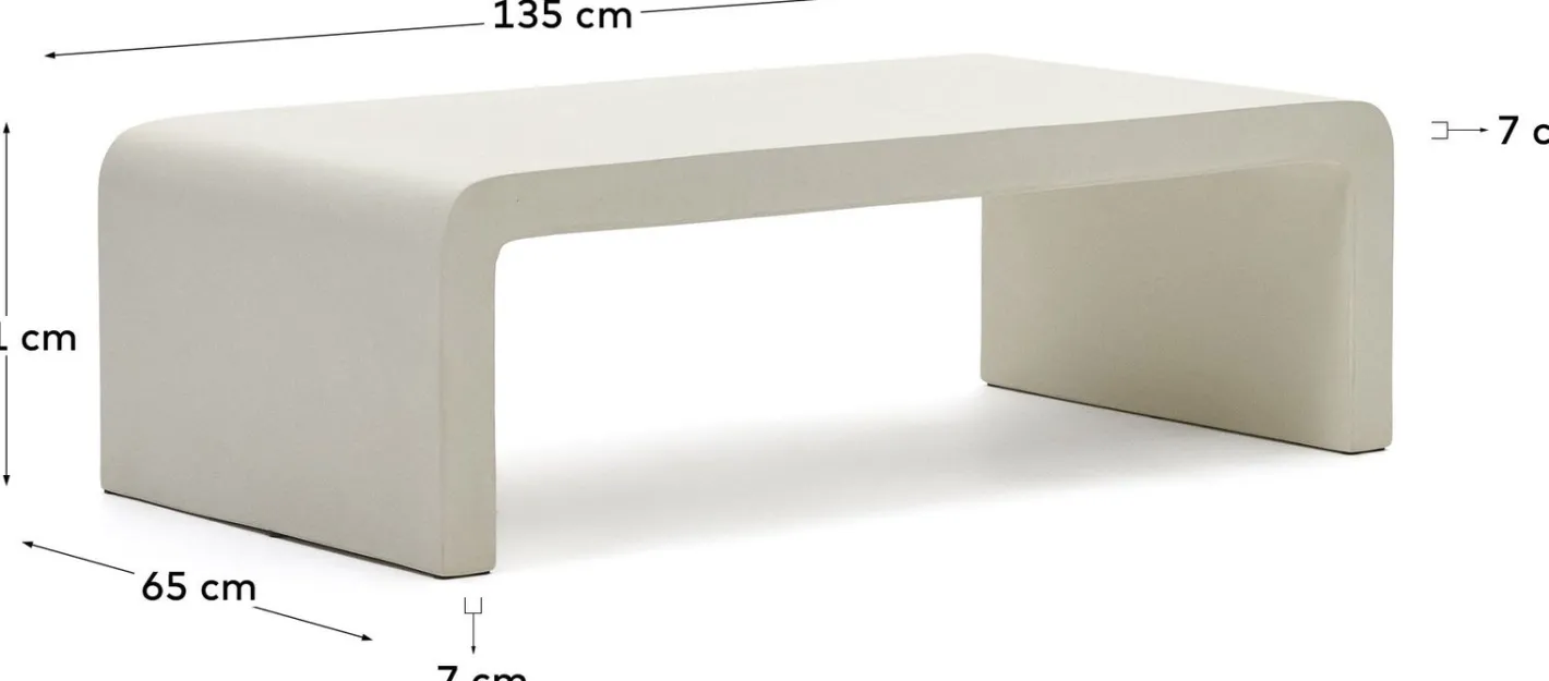 Online Kave Home Aiguablava Rechthoekige Salontafel Wit