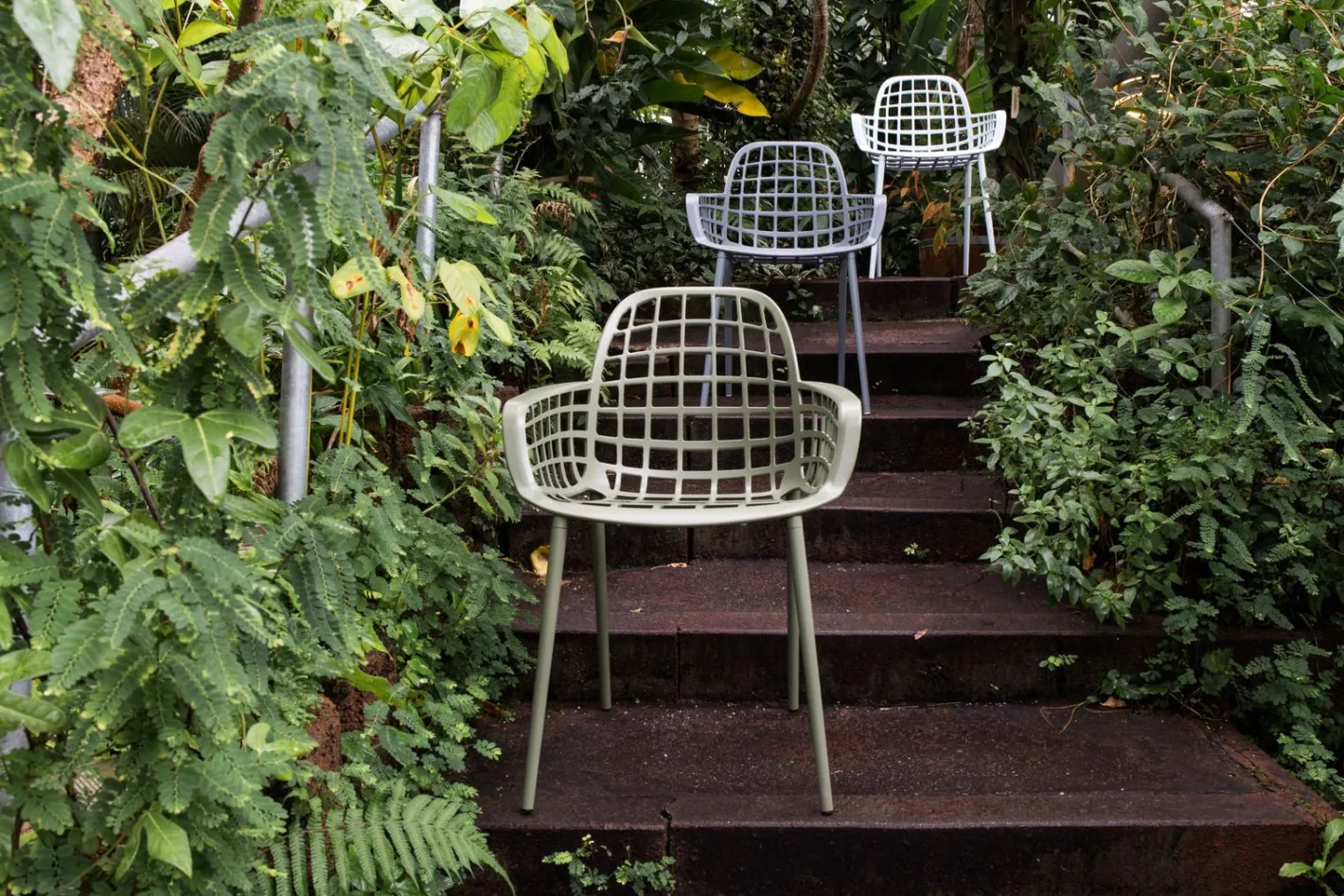 Online Zuiver Albert Kuip Garden (set van 2) Eetkamerstoel Light Grey