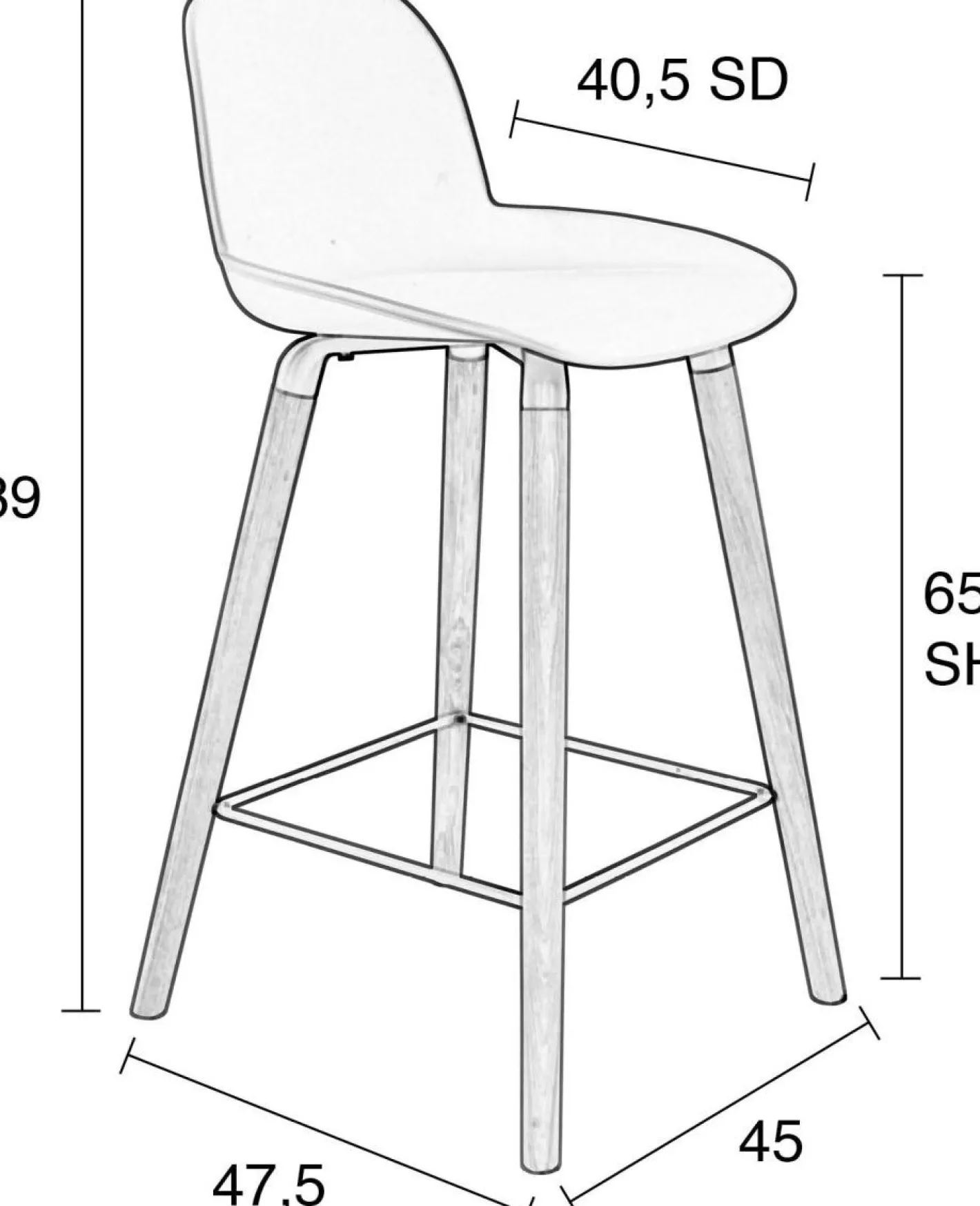 Outlet Zuiver Albert Kuip (set van 2) Counter Stoel Zwart