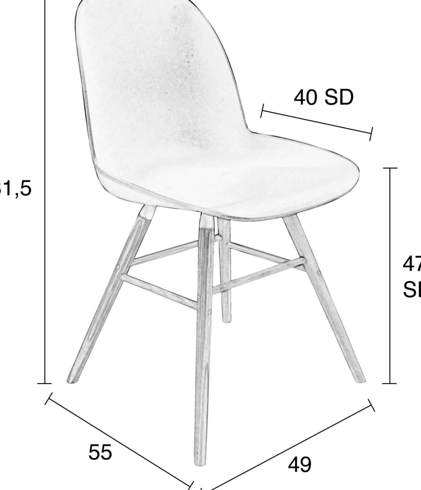 New Zuiver Albert Kuip (set van 2) Eetkamerstoel Light Grey
