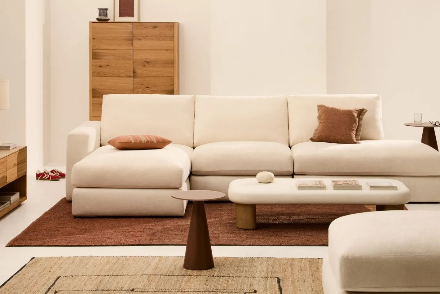 Sale Kave Home Alea 5-Zits Hoekbank Ecru