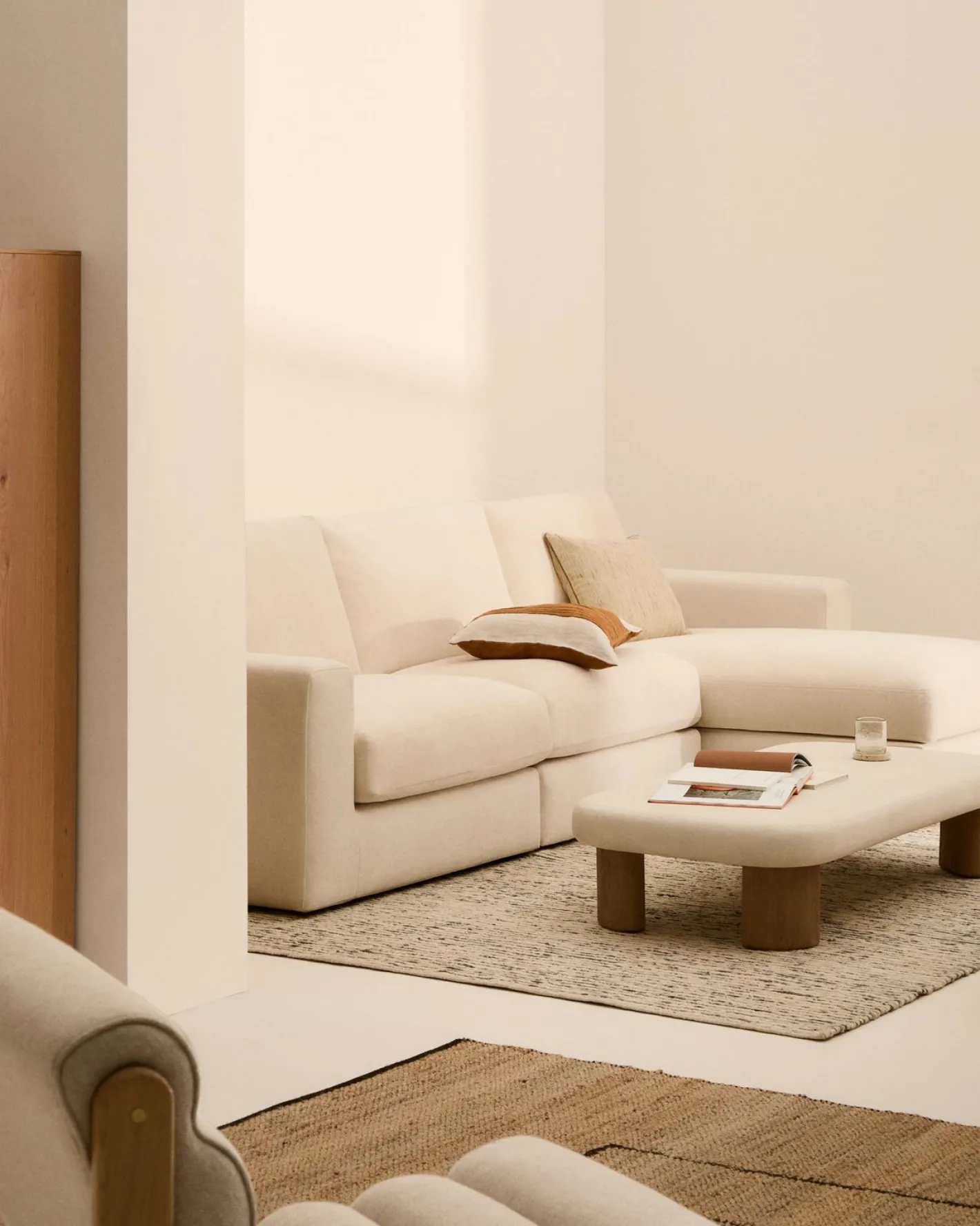 New Kave Home Alea 4-Zits Hoekbank Ecru