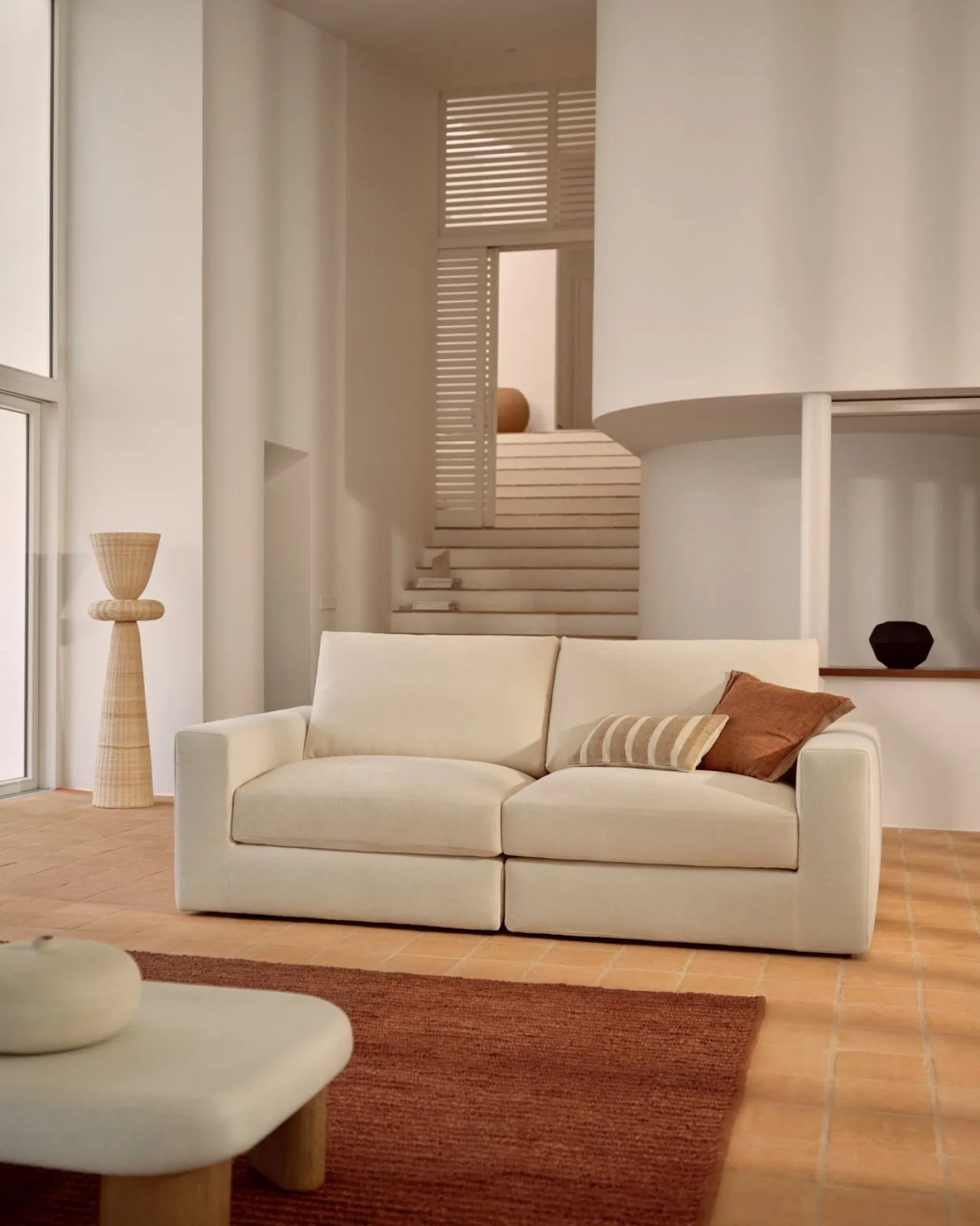New Kave Home Alea 3-Zitsbank Ecru