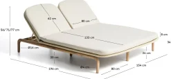 Sale Kave Home Alipa 2-persoons Ligstoel Ecru