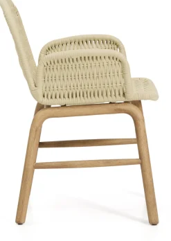 Outlet Kave Home Alipa Tuin Armstoel Ecru