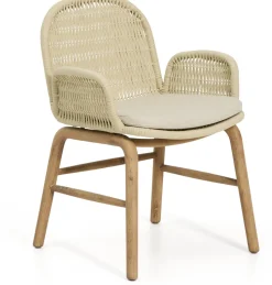 Outlet Kave Home Alipa Tuin Armstoel Ecru