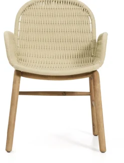 Outlet Kave Home Alipa Tuin Armstoel Ecru