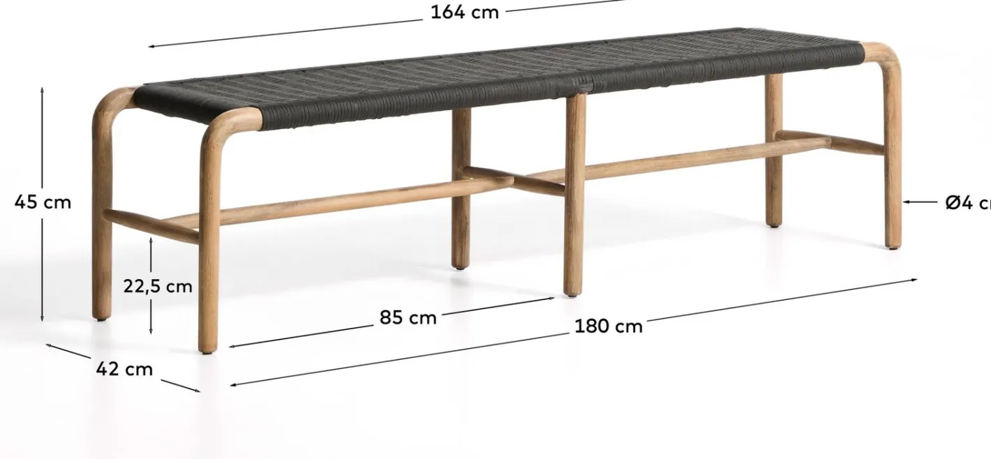 Kave Home Alipa Tuinbankje Antraciet