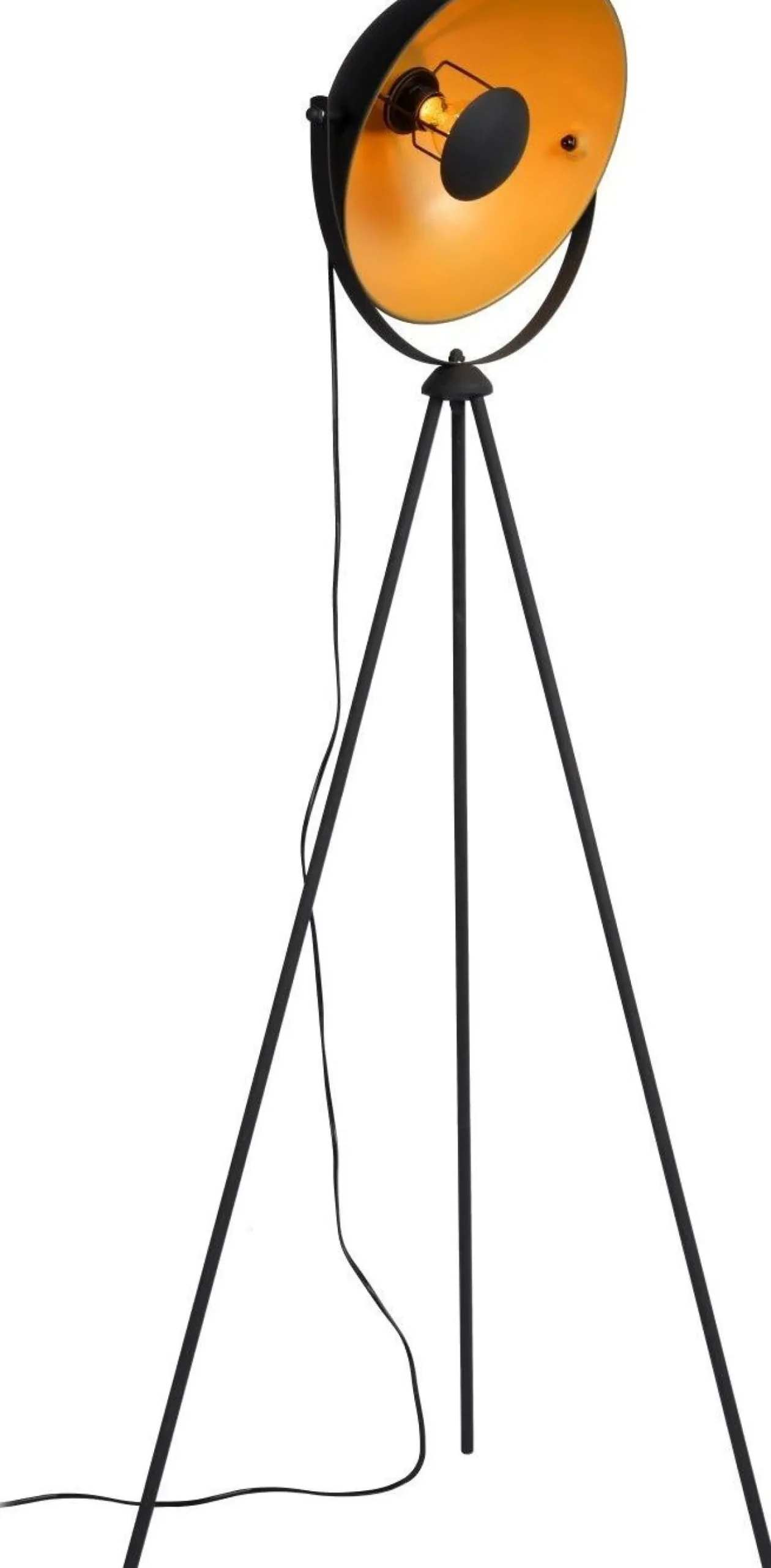 Discount Lucide Alvaro Vloerlamp Zwart, Goud