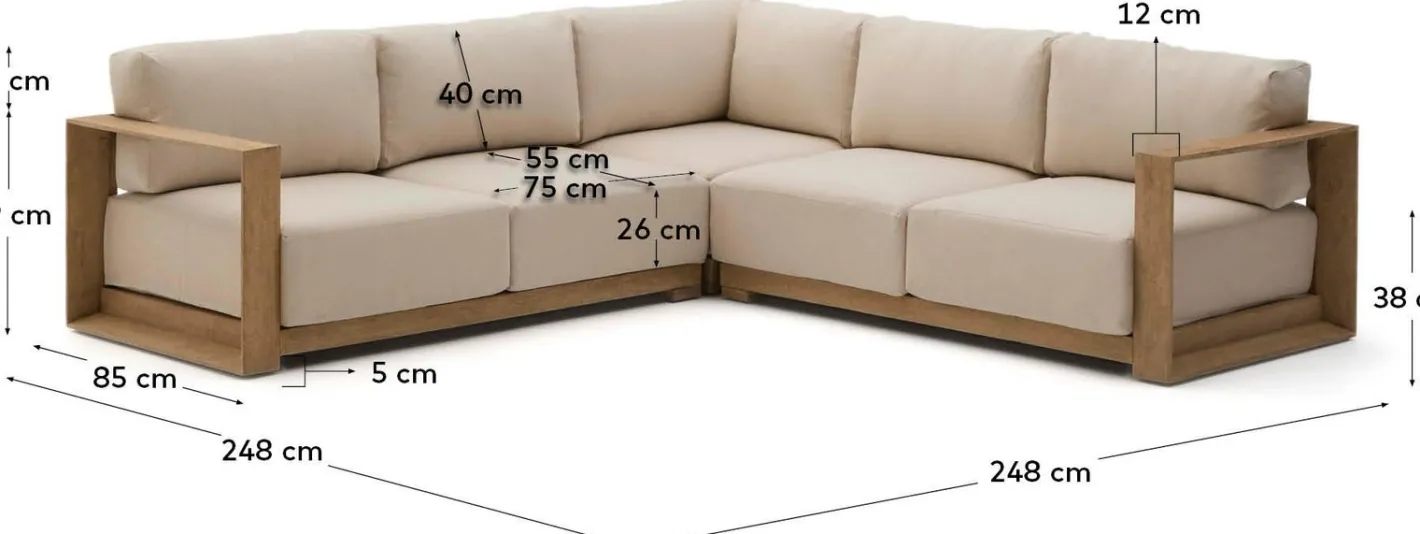 New Kave Home Ambra Tuinbank Beige