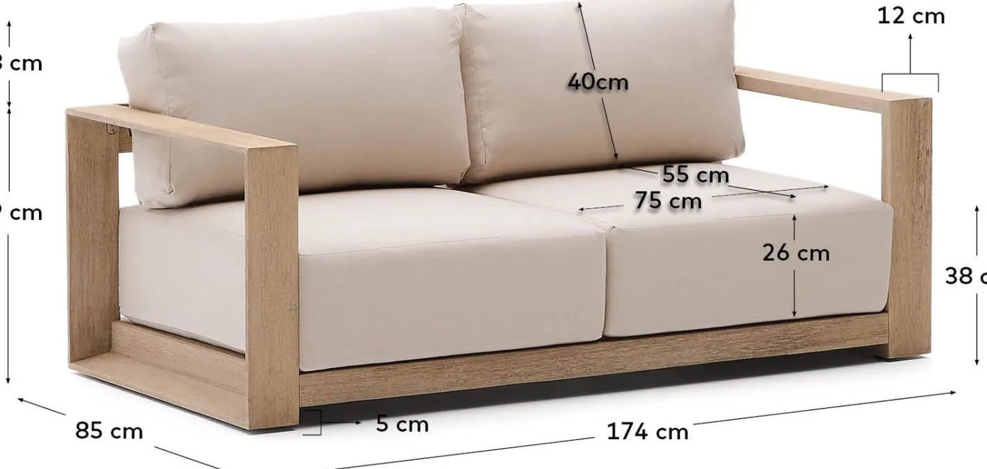 Sale Kave Home Ambra 2-Zitsbank Beige