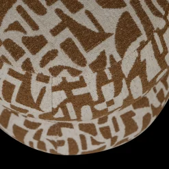 Hot WOOOD Anic Poef Bruin, Creme
