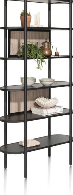 XOOON Aramon Boekenkast Zwart, Naturel