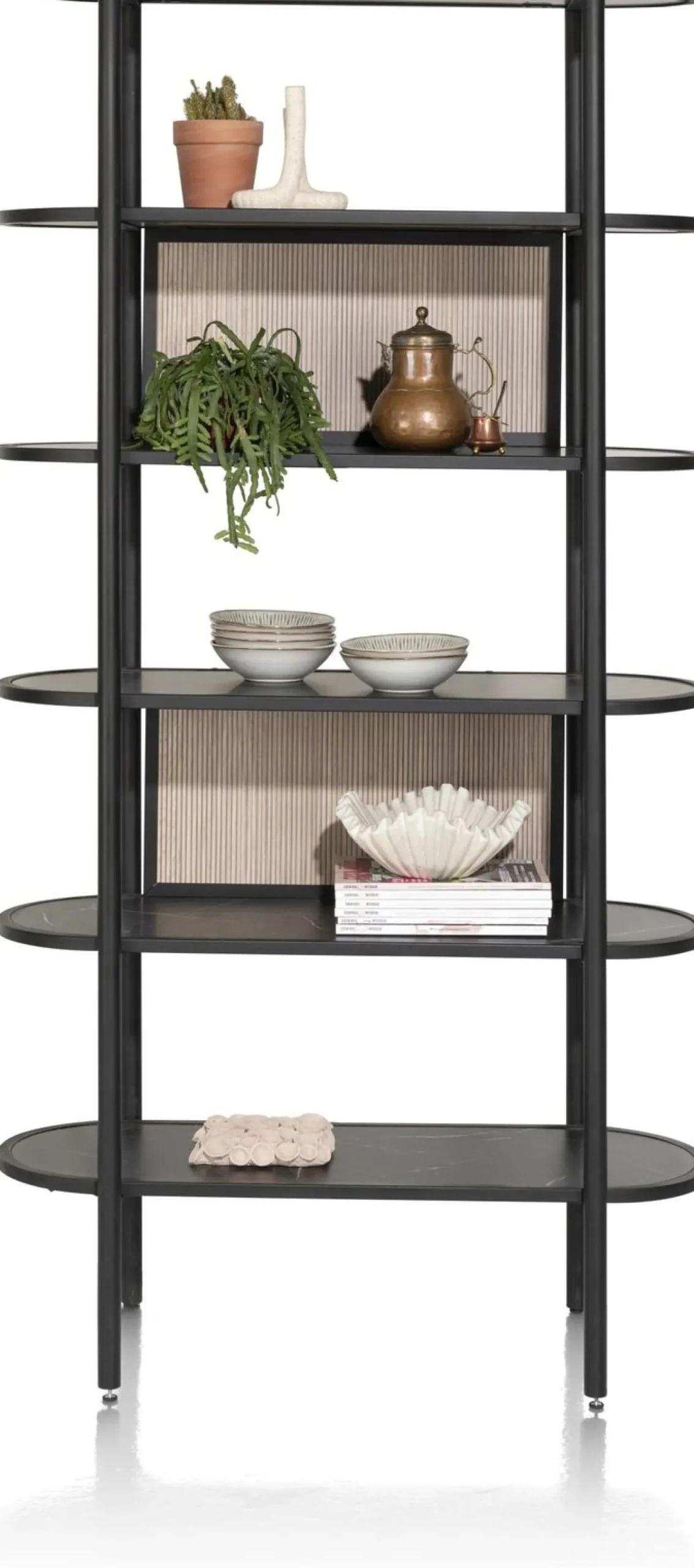 XOOON Aramon Boekenkast Zwart, Naturel