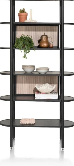 XOOON Aramon Boekenkast Zwart, Naturel