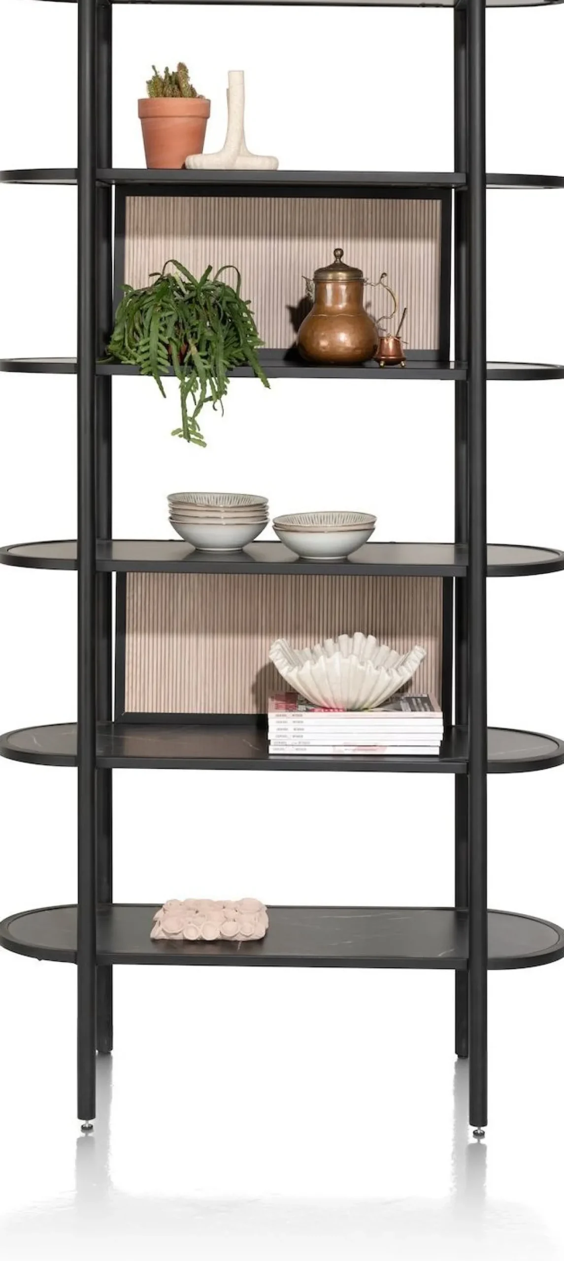 XOOON Aramon Boekenkast Zwart, Naturel