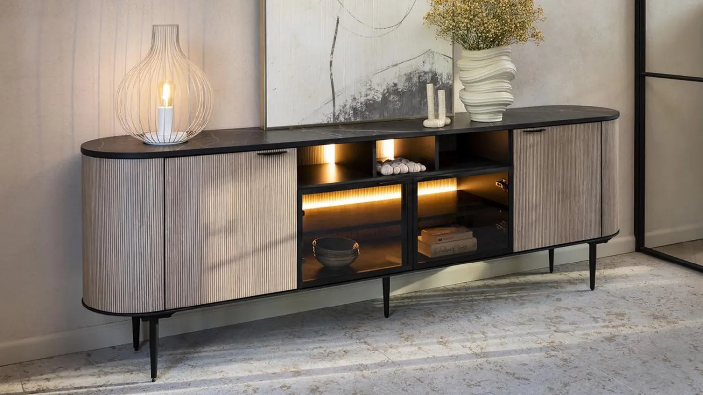 Outlet XOOON Aramon Dressoir Zwart, Naturel