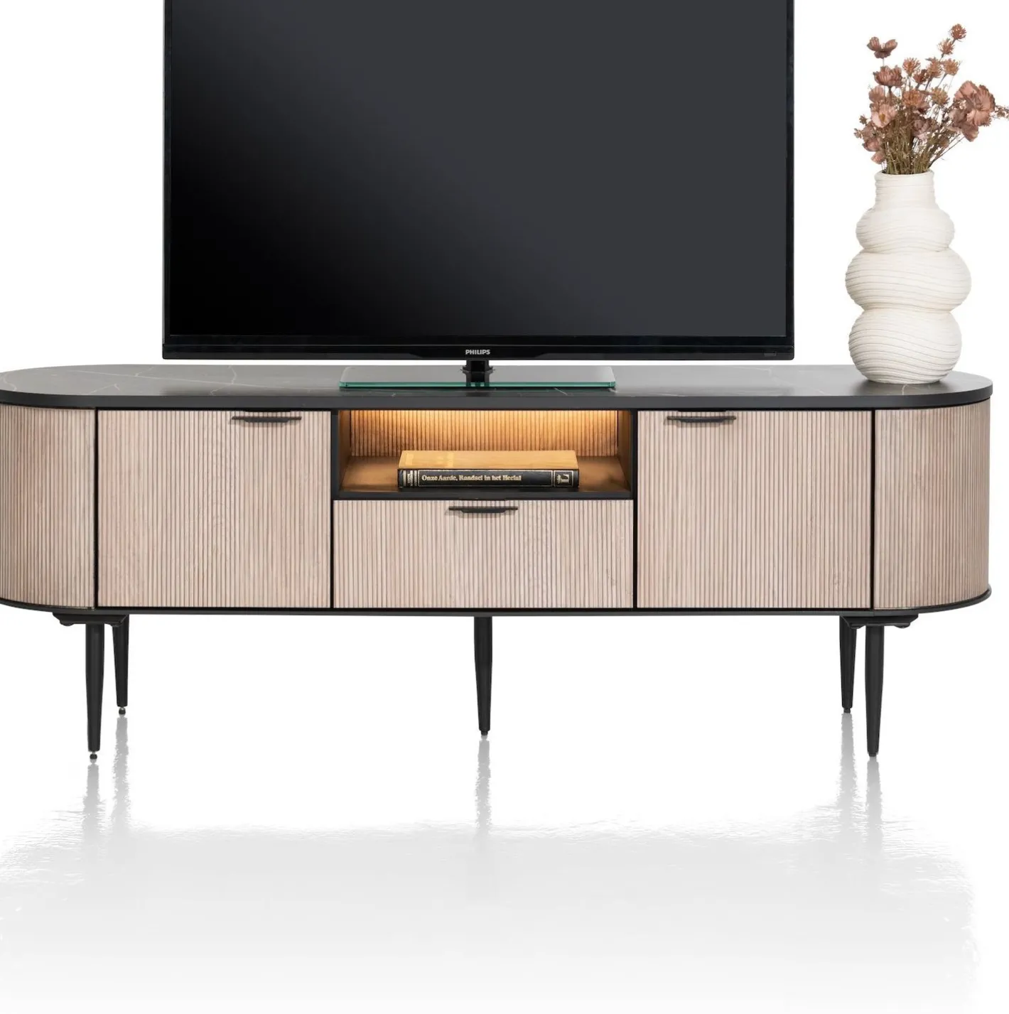 Clearance XOOON Aramon Tv-meubel Zwart, Naturel