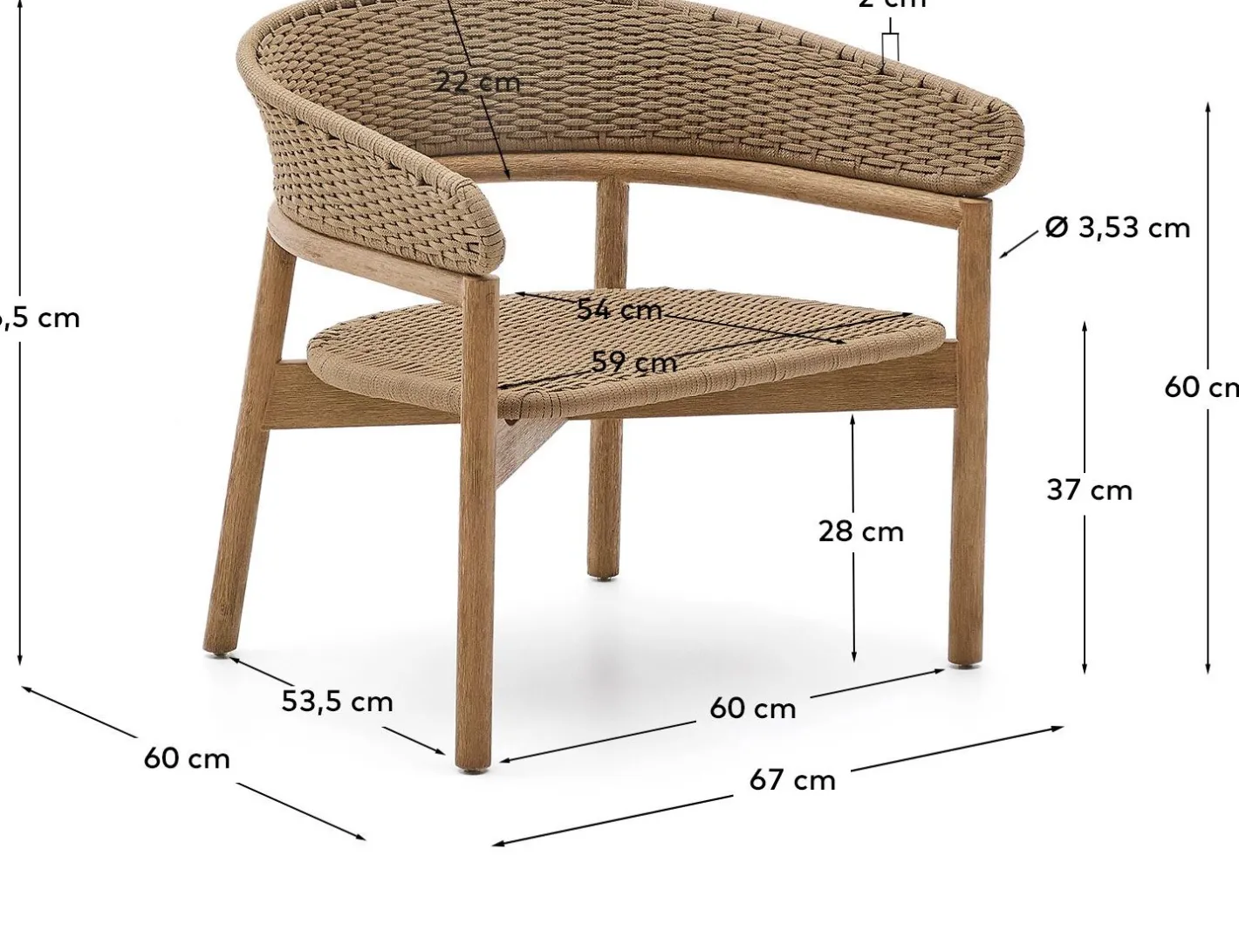Sale Kave Home Arinella Outdoor Fauteuil Beige, Naturel