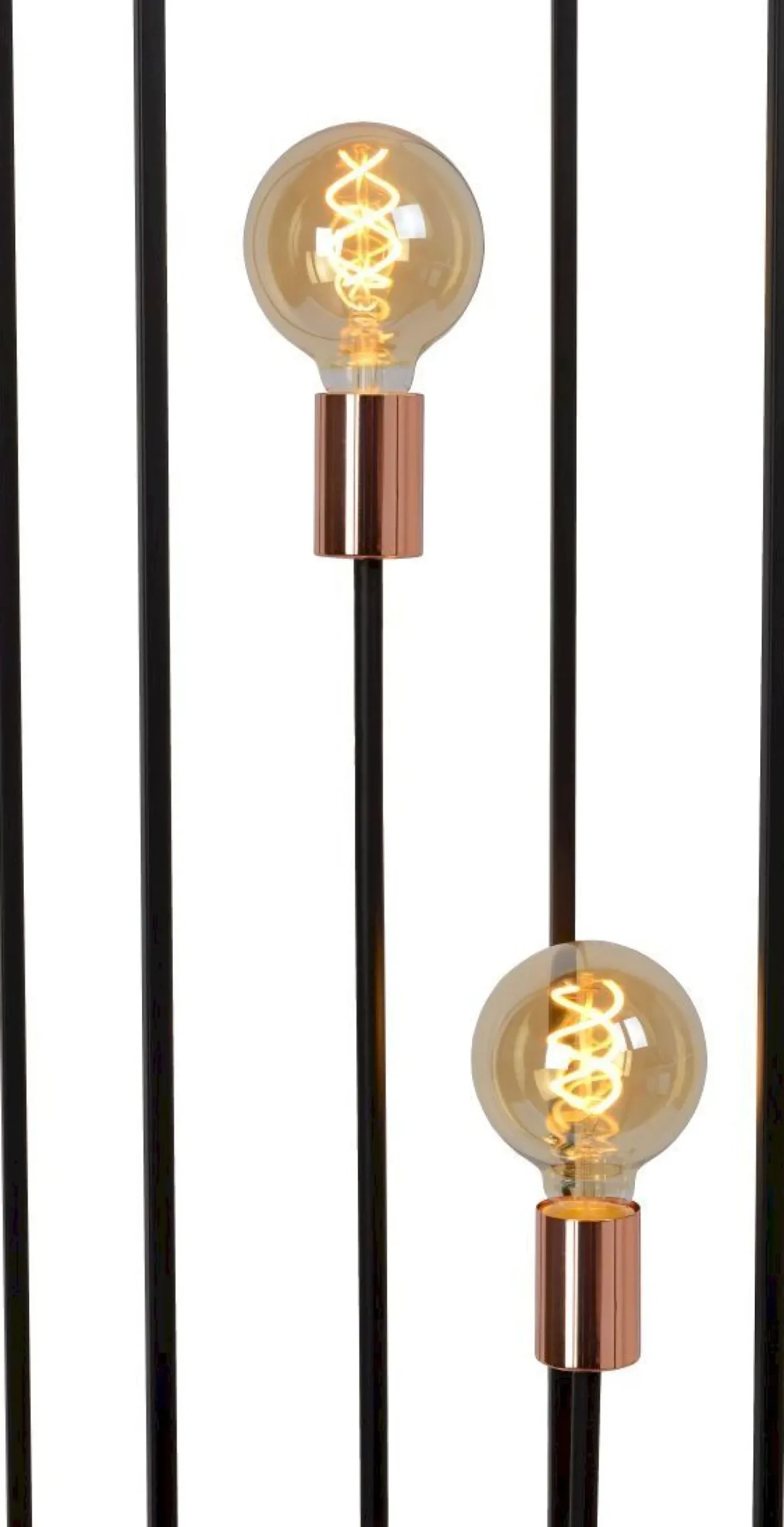 Clearance Lucide Arthur Vloerlamp Zwart, Koper