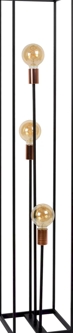 Clearance Lucide Arthur Vloerlamp Zwart, Koper