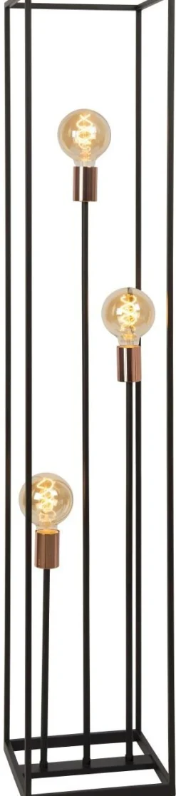 Clearance Lucide Arthur Vloerlamp Zwart, Koper