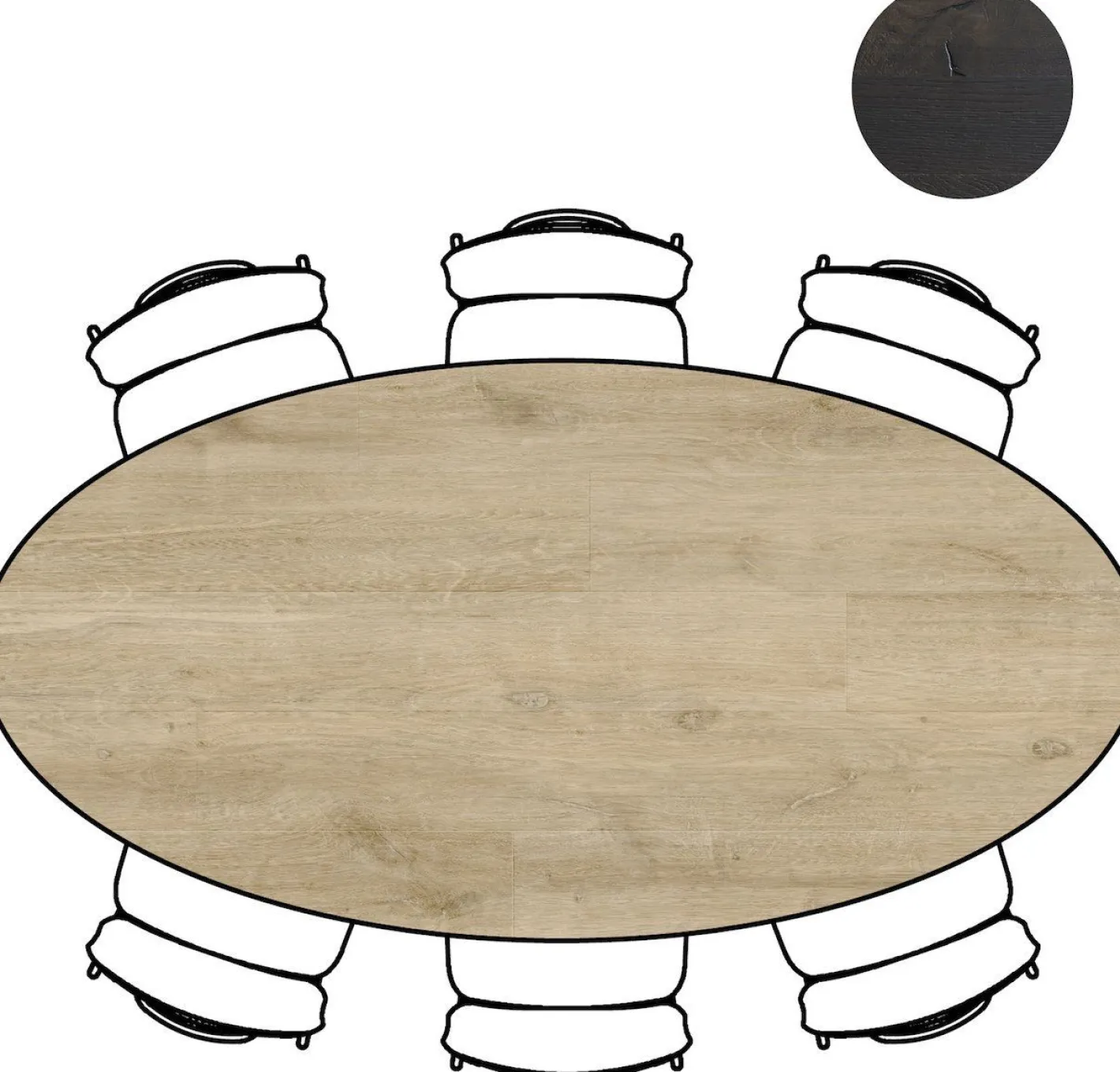 Discount XOOON Arvada Ellips Eettafel Natural
