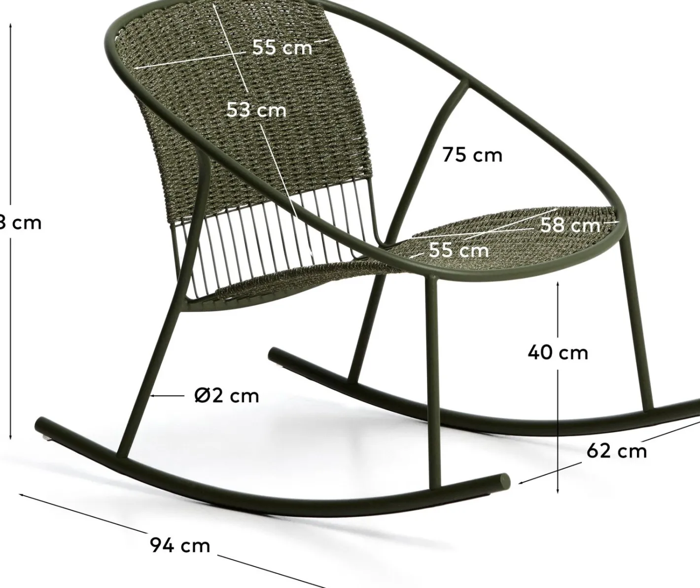 Discount Kave Home Atrani Outdoor Schommelstoel Groen