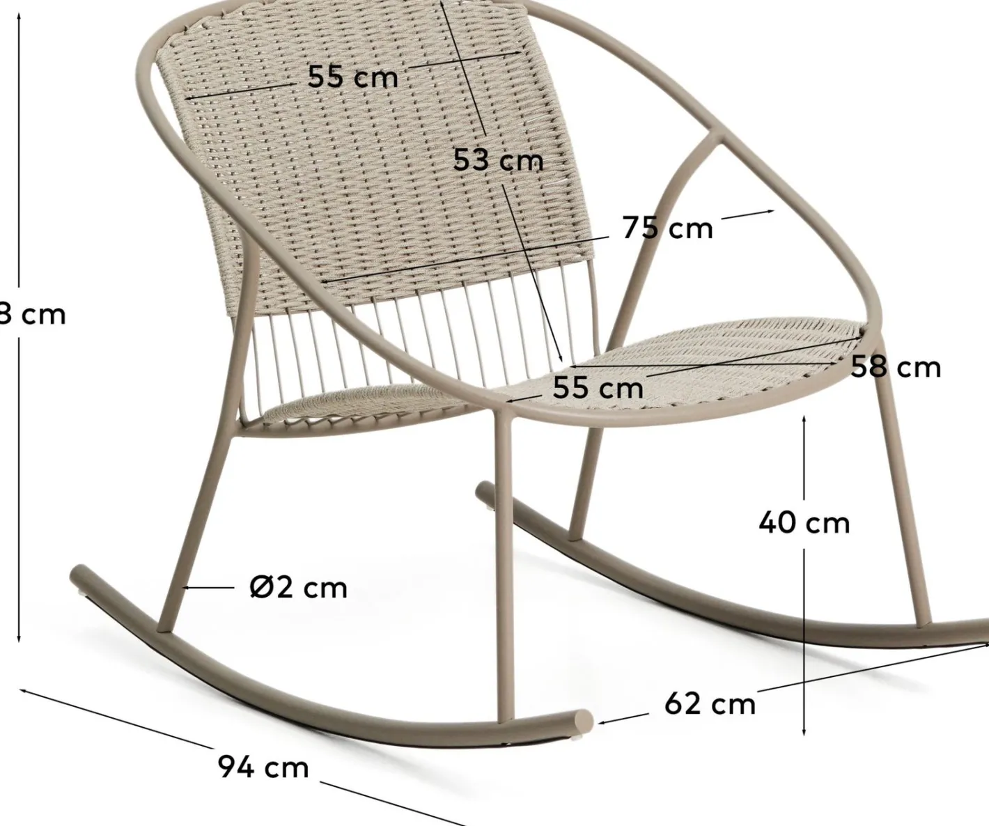 Hot Kave Home Atrani Outdoor Schommelstoel Taupe