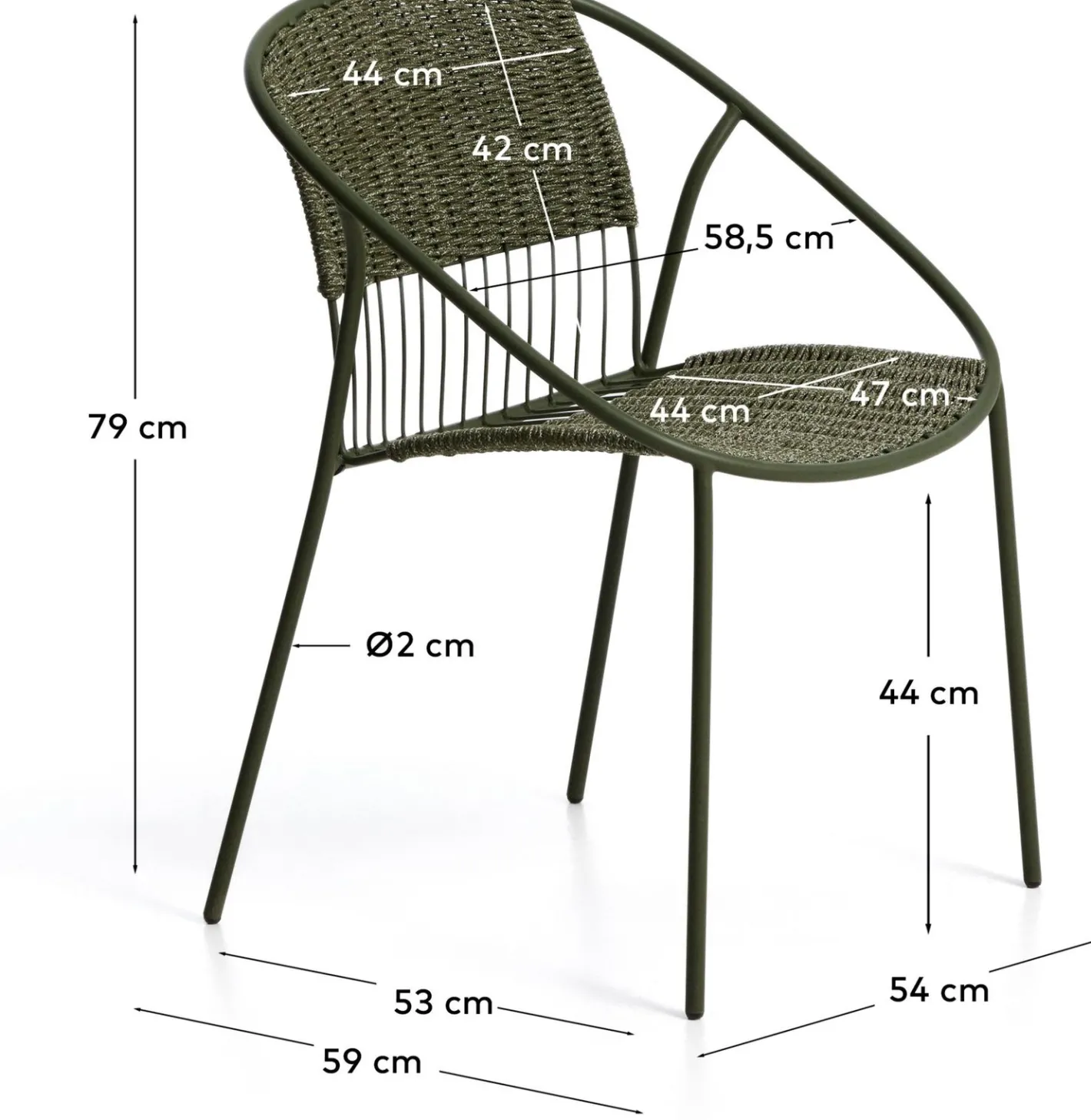 Discount Kave Home Atrani Tuinstoel Groen