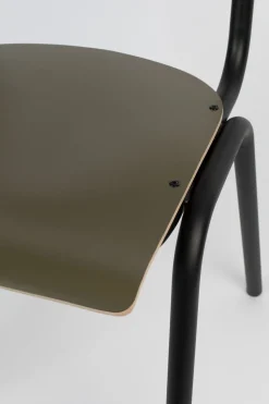 Zuiver Back to School (set van 4) Eetkamerstoel Matte Olive