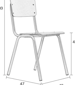 Online Zuiver Back to School (set van 4) Eetkamerstoel Black