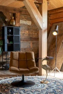 Best Dutchbone Bar velvet Fauteuil Golden brown