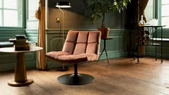 Discount Dutchbone Bar velvet Fauteuil Old Pink