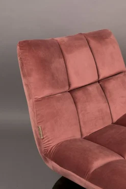 Discount Dutchbone Bar velvet Fauteuil Old Pink
