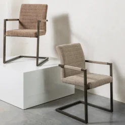 Outlet WOOOD Bas Armstoel Brown Melange