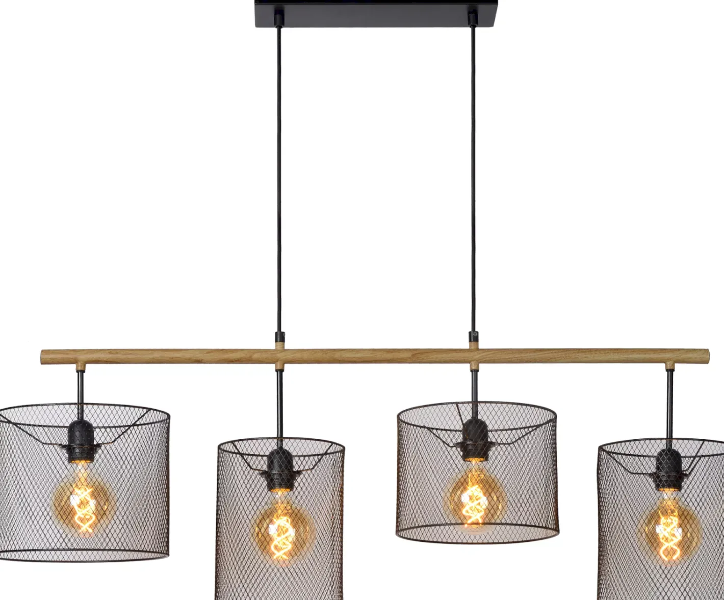 Sale Lucide Baskett Hanglamp Zwart, Naturel