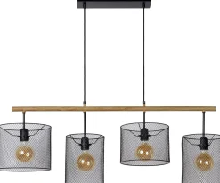Sale Lucide Baskett Hanglamp Zwart, Naturel