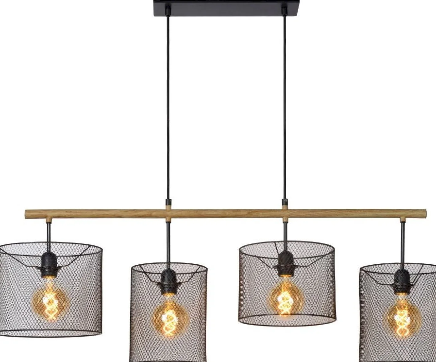 Sale Lucide Baskett Hanglamp Zwart, Naturel