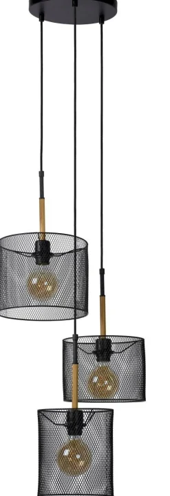 Best Lucide Baskett Hanglamp Zwart, Naturel