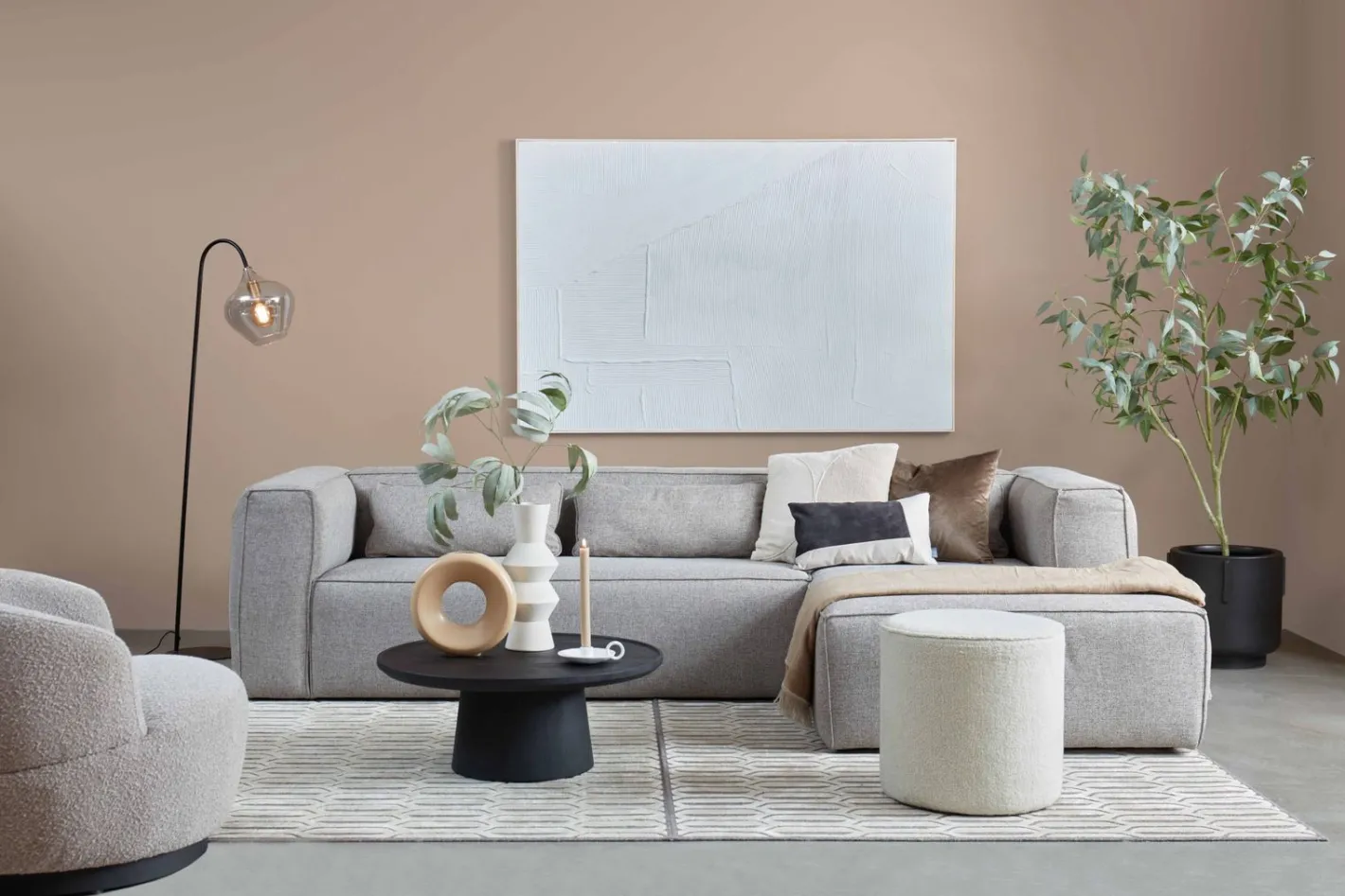 Online WOOOD Bean Gemeleerd Rechts Hoekbank Light Grey