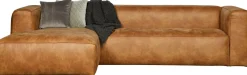 Clearance WOOOD Bean Links Hoekbank Cognac