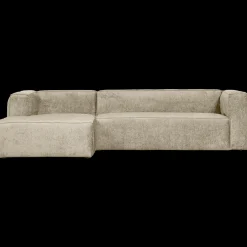 Online WOOOD Bean Velvet Links Hoekbank Buttermilk