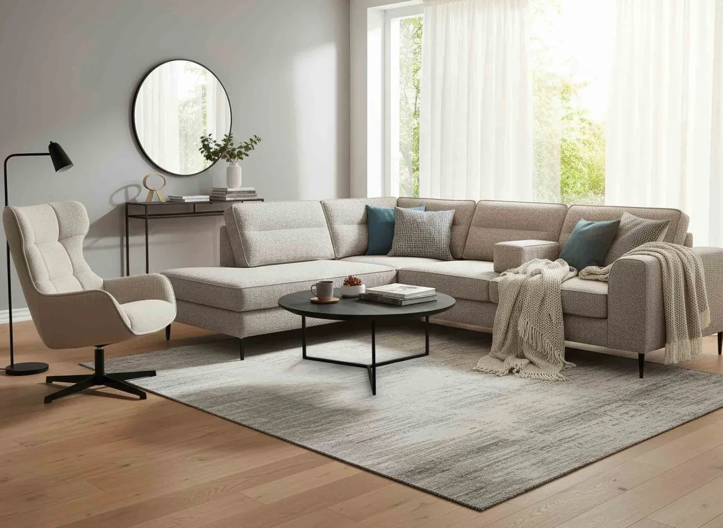 Outlet Eijerkamp Collectie Belle Hoek Links Hoekbank Bruin, Beige