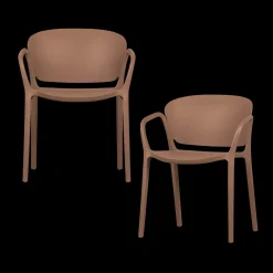 Best WOOOD Bent Tuinstoel Zalmroze