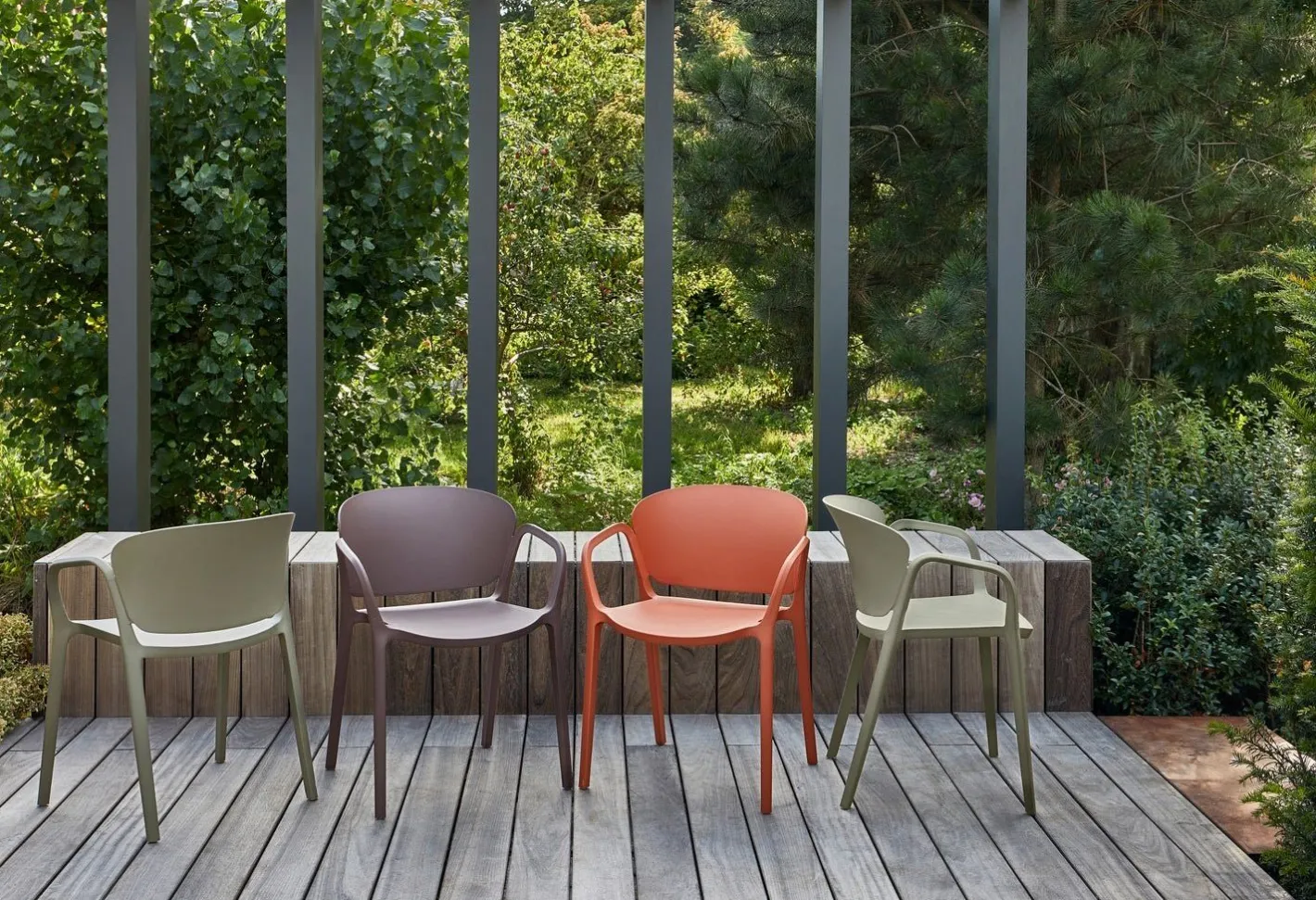 Discount WOOOD Bent Tuinstoel Green