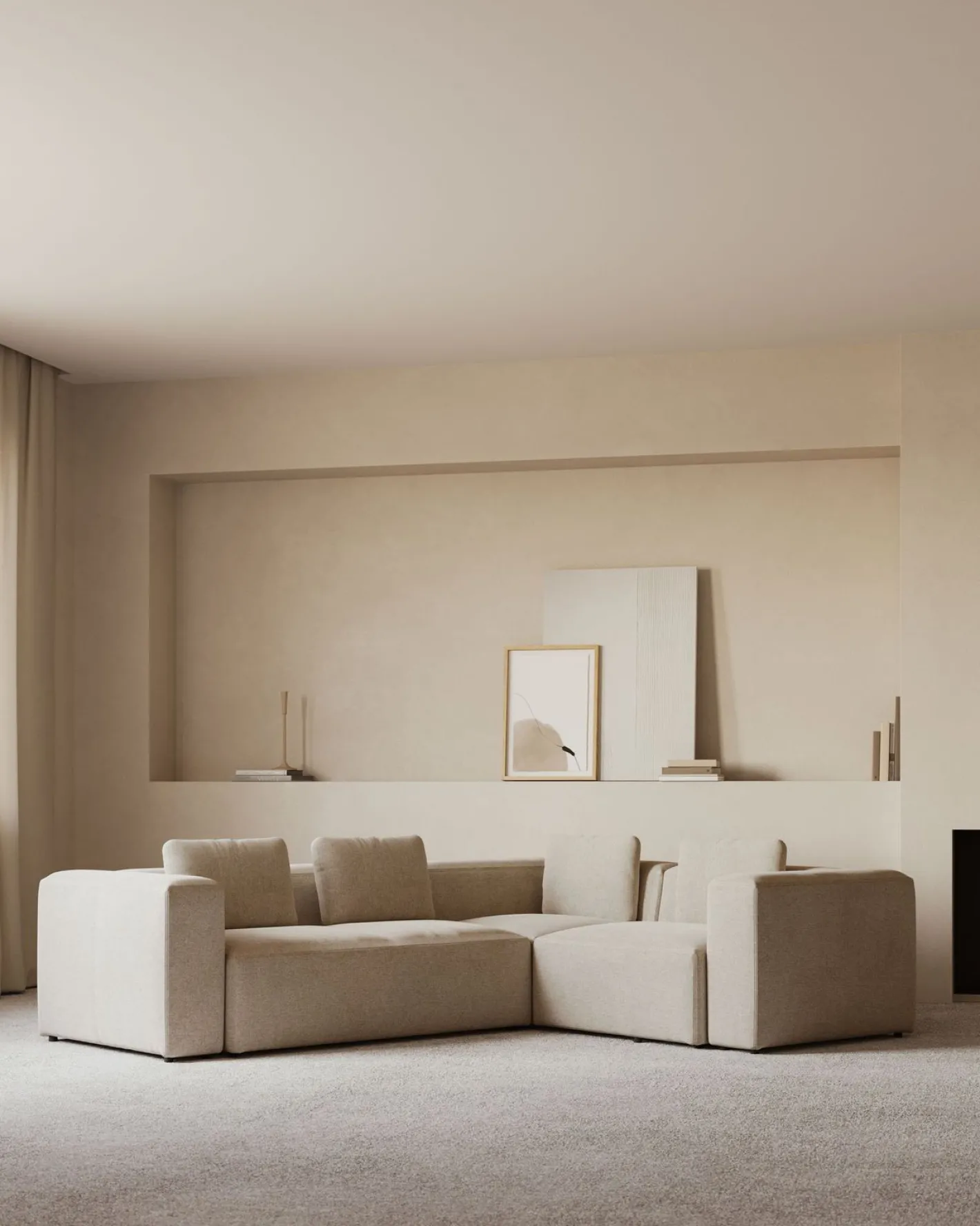 Kave Home Blok Hoekbank Beige