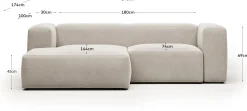 Best Kave Home Blok 2-Zits Hoekbank Beige