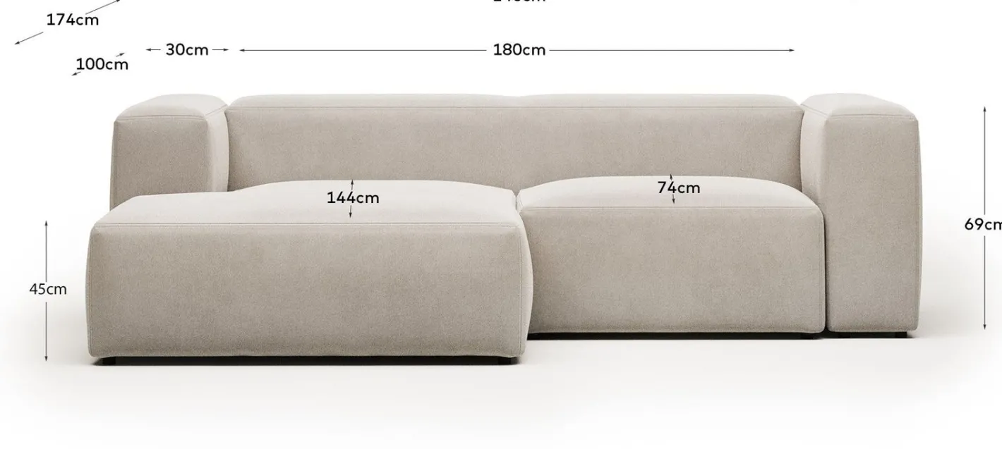 Best Kave Home Blok 2-Zits Hoekbank Beige