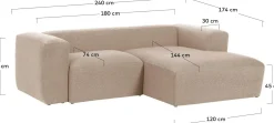Kave Home Blok 2-Zits Hoekbank Beige